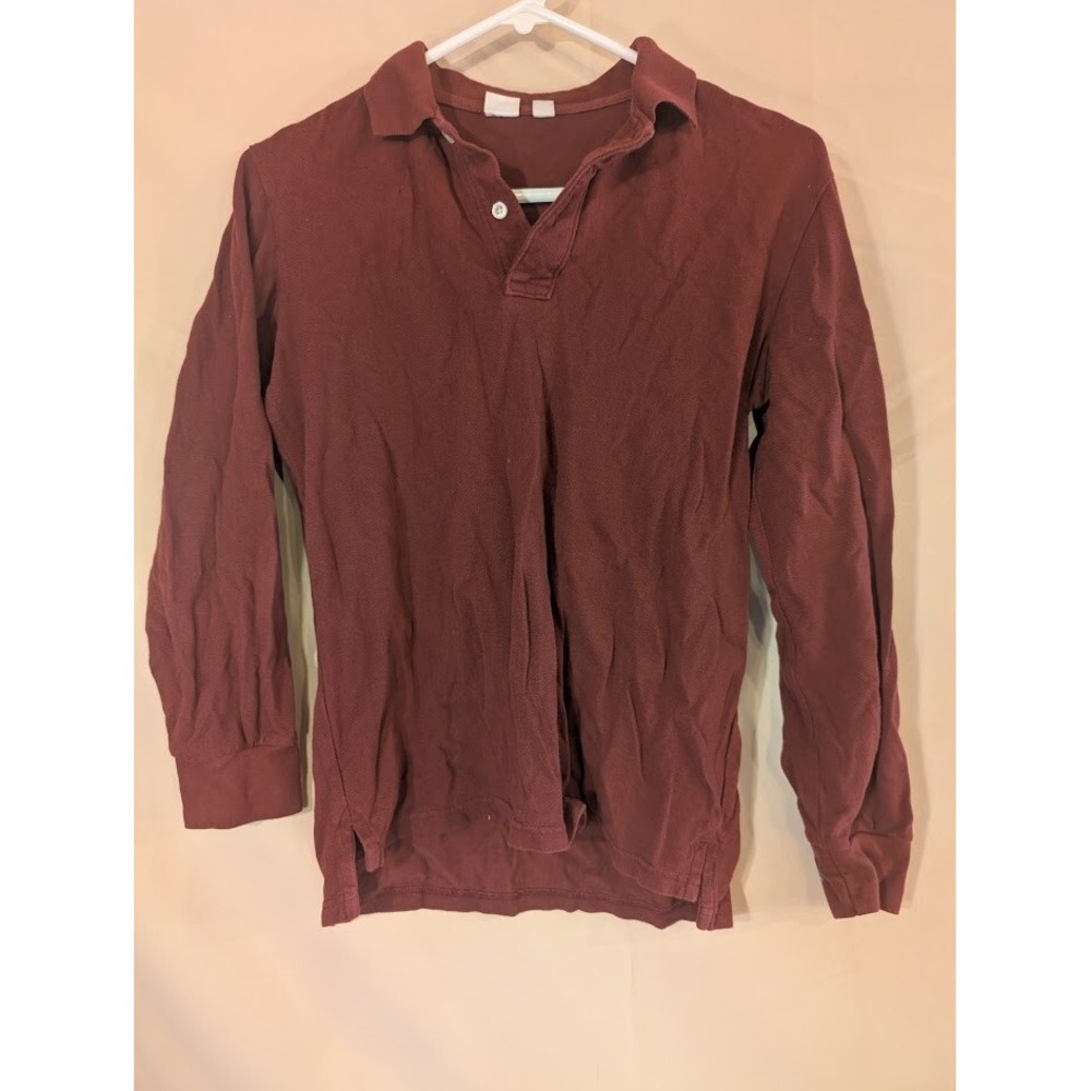 GAP Kids Rugby Shirt Maroon Long Sleeve Polo XXL Boys Pre-Owned - Picture 1 of 3